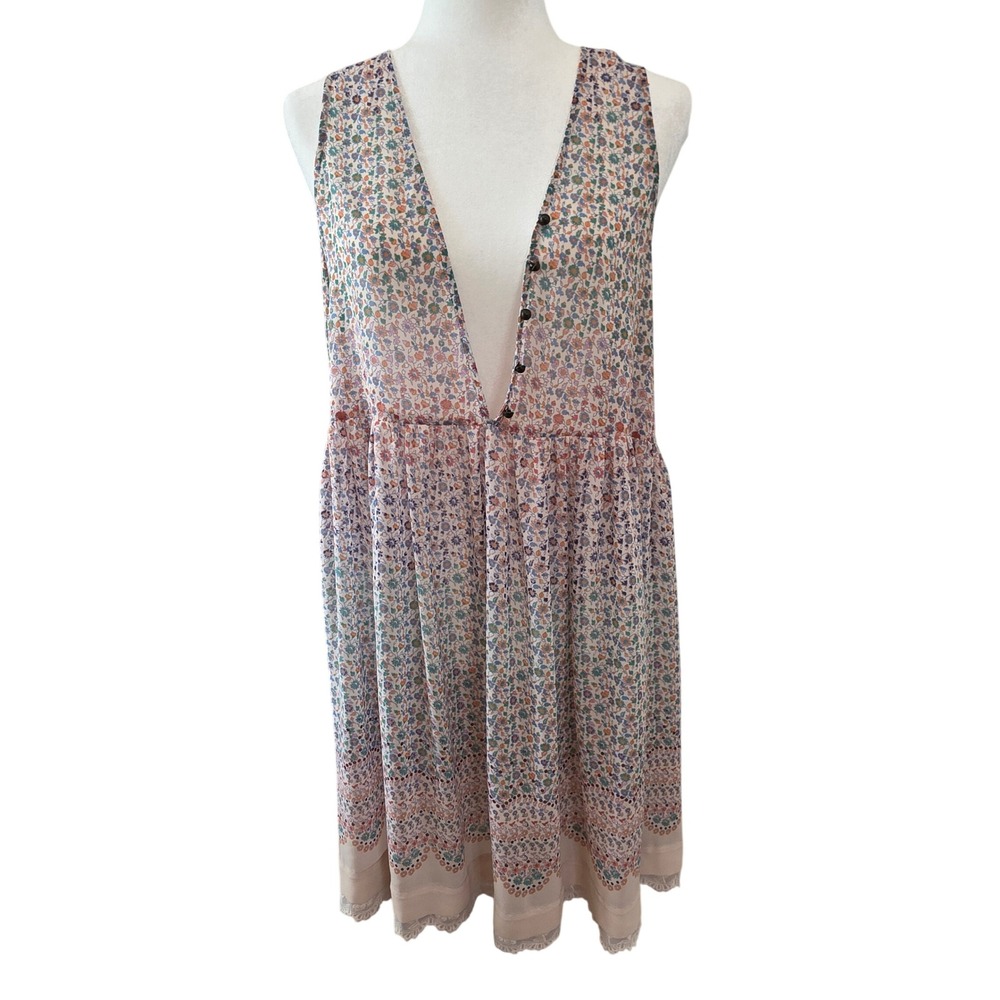Maeve Violetta Dress Floral Sheer Cottagecore Boho Feminine Medium